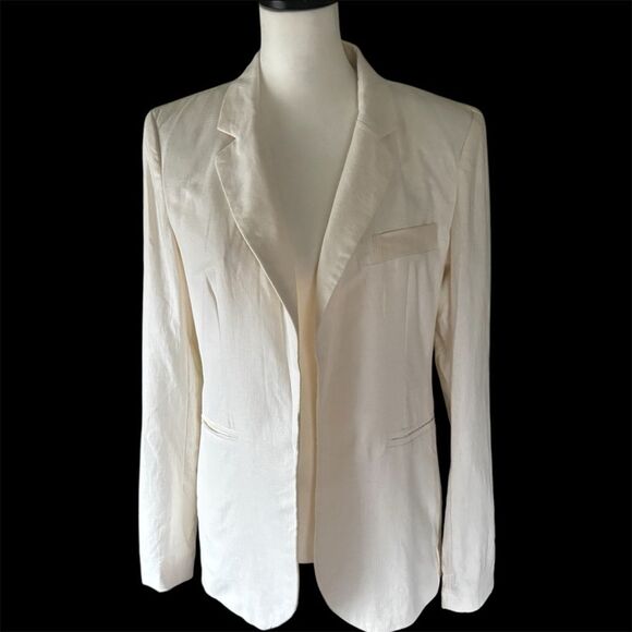 NWT Rachel Zoe White Linen & Cotton Blazer | M - Picture 1 of 10